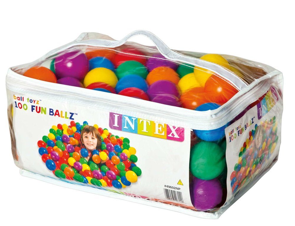 Intex Bällebad-Bälle 100 Bälle Small Fun Ballz Bällebad Ø 6,5cm rot, gelb, blau... 49602NP