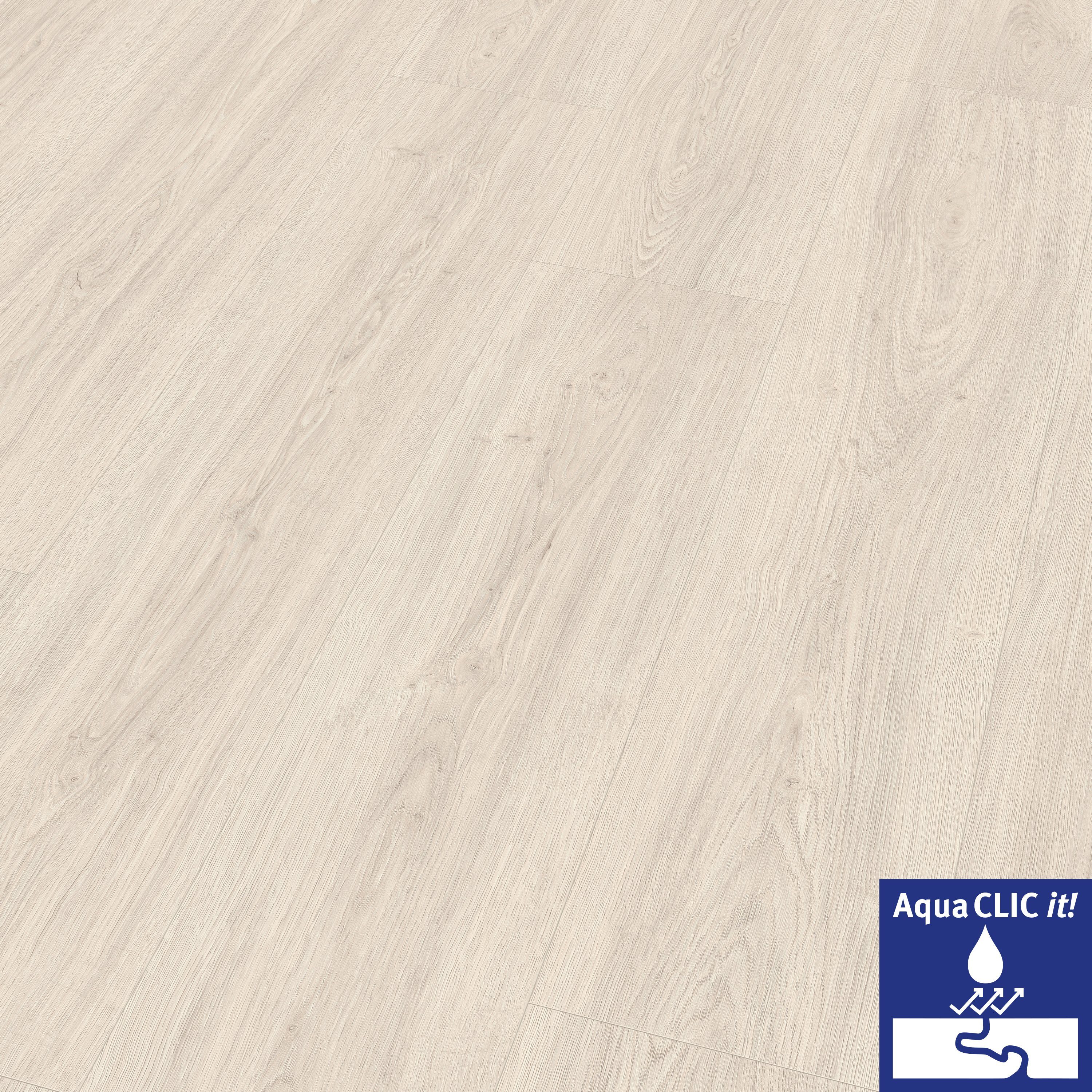 EGGER Laminat EL1008 Victoria Eiche weiss, (8mm, 2,542m),Wasserresistent & Praktisch