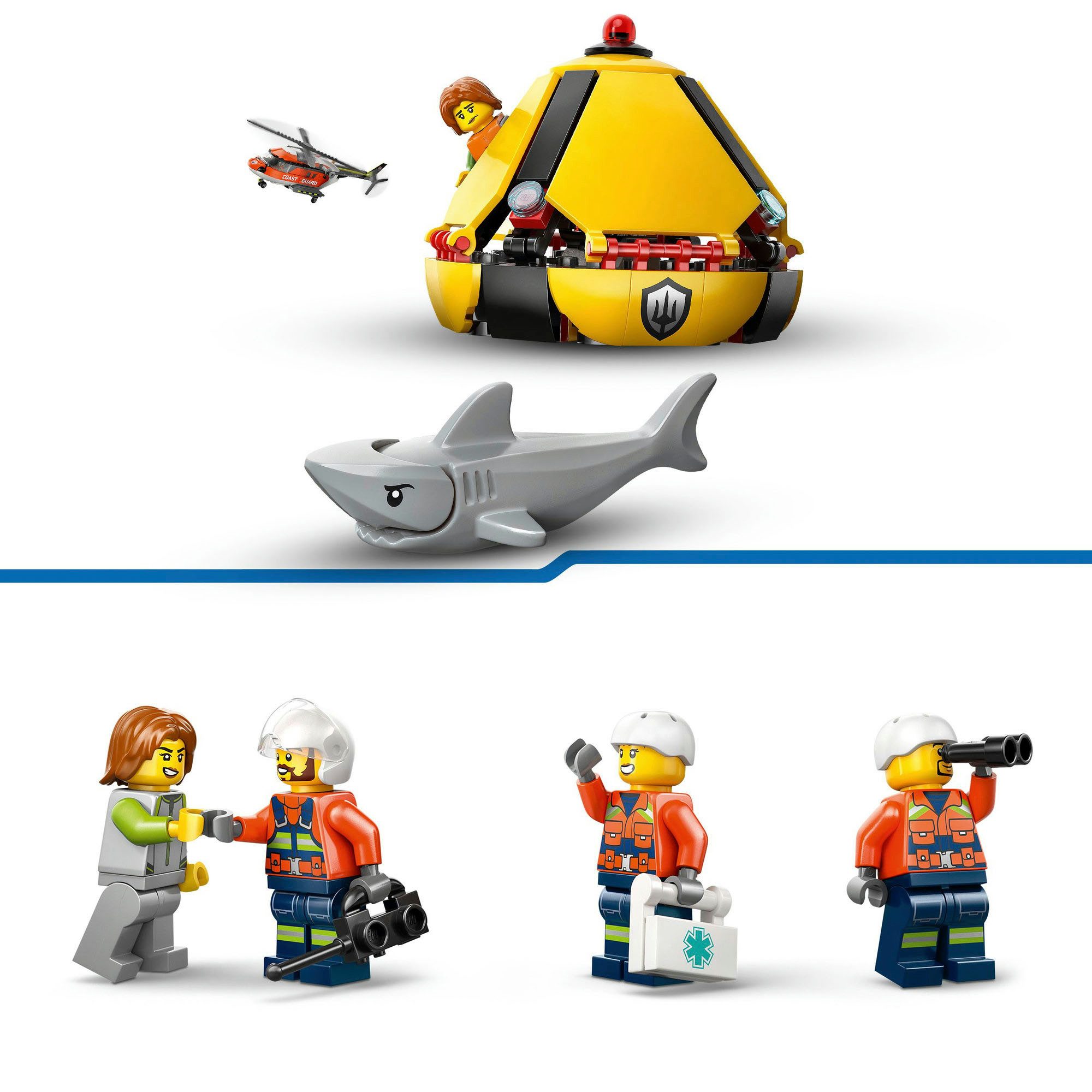 LEGO® Hubschrauber der Küstenwache (60503), LEGO City Konstruktionsspielsteine, (551 St), Made in Europe – Bild 5 von 5