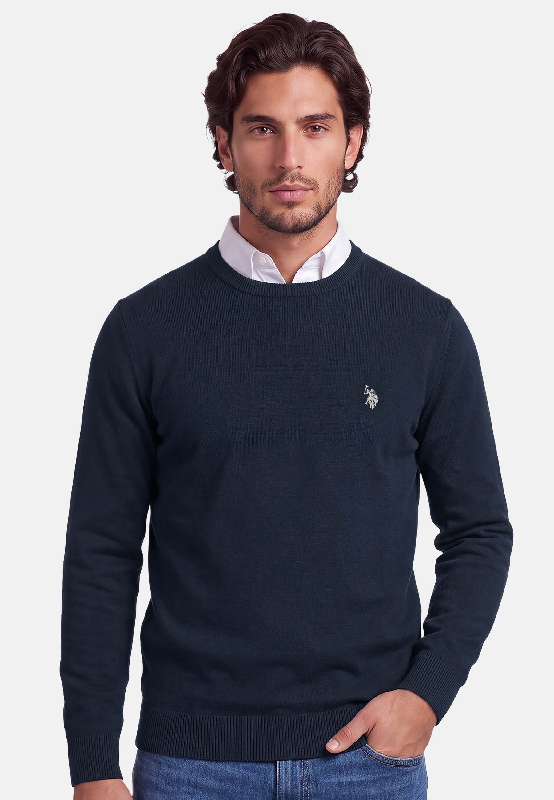 U.S. Polo Assn. Rundhalspullover USJackk – Herren Crewneck Pullover mit Rippbündchen