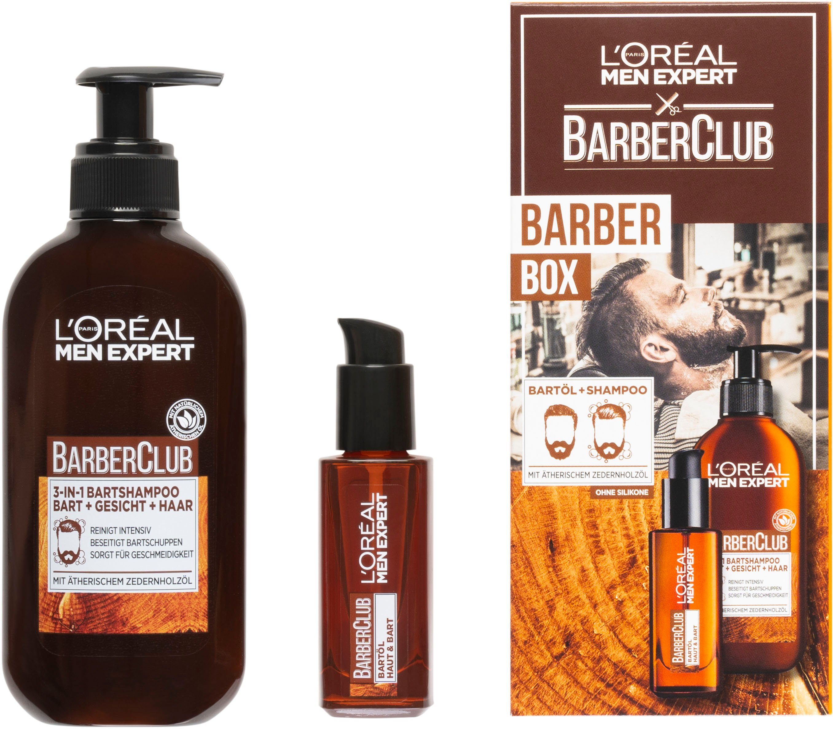 L'ORÉAL PARIS MEN EXPERT Bartpflege-Set BARBER CLUB EXKLUSIVES BARTPFLEGE SET, 2-tlg., mit Bartöl