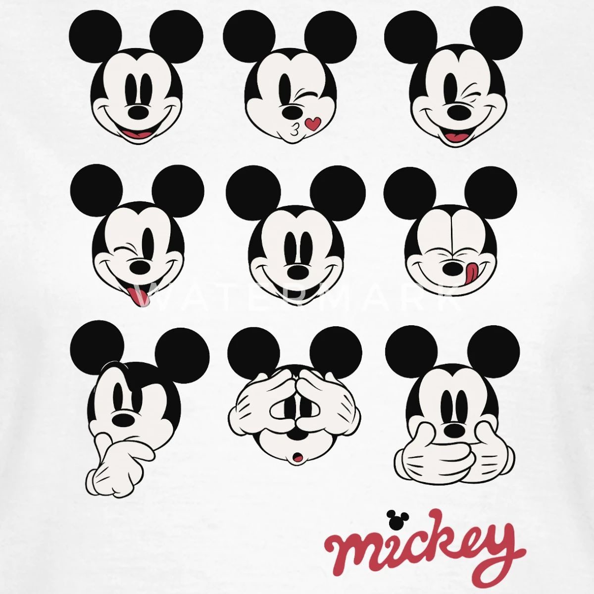 Spreadshirt T-Shirt Mickey & Minnie Mickey Mouse Gesichtsausdrücke Frauen T günstig online kaufen
