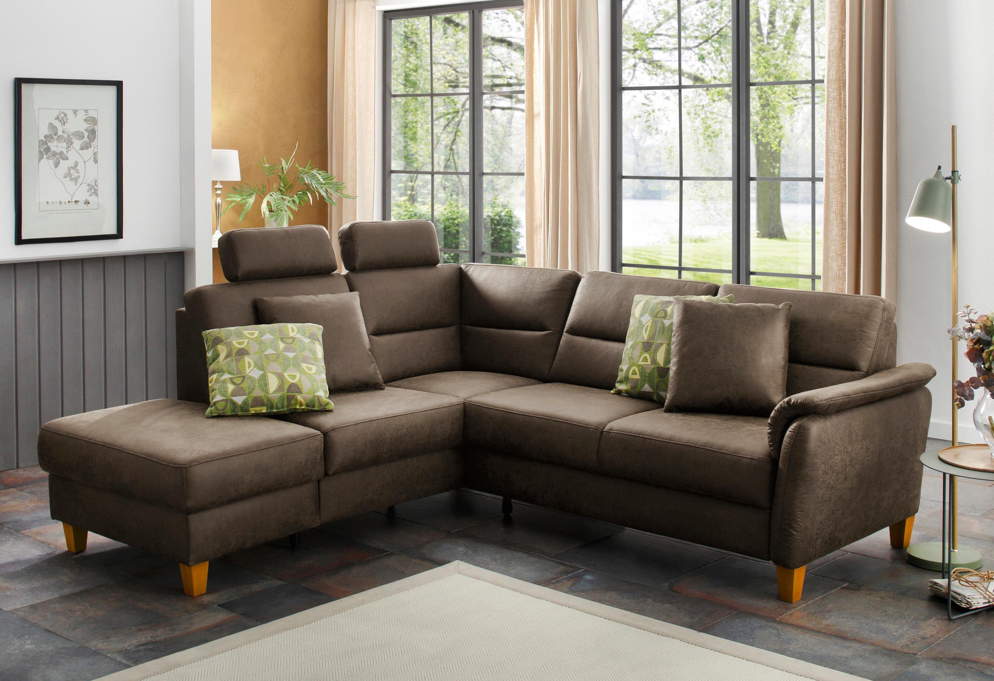 Home affaire Ecksofa Palmera L-Form, Federkern, günstig online kaufen