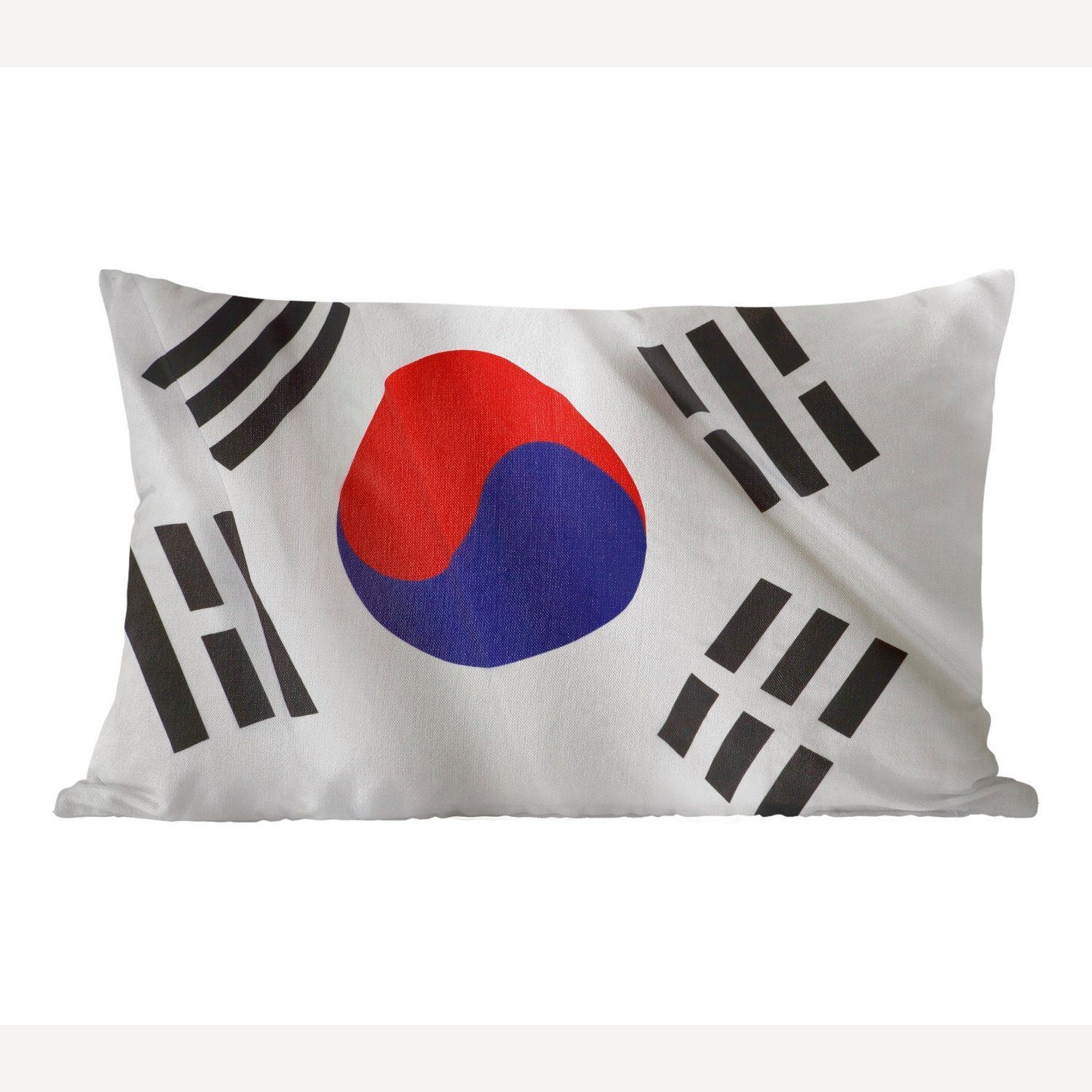 MuchoWow Dekokissen Dekokissen Dekoration, Zierkissen, Südkorea, Wohzimmer mit der Schlafzimmer von Flagge Füllung, Nahaufnahme