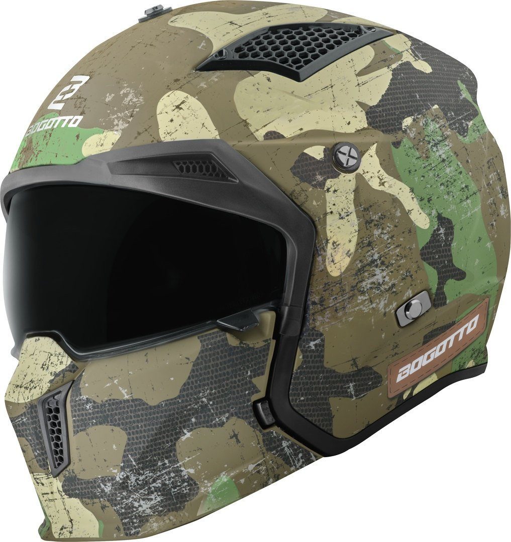 Bogotto Motorradhelm Radic Camo 22.06 Helm, Herausnehmbares Innenfutter,integriertes Sonnenvisier – Bild 5 von 5