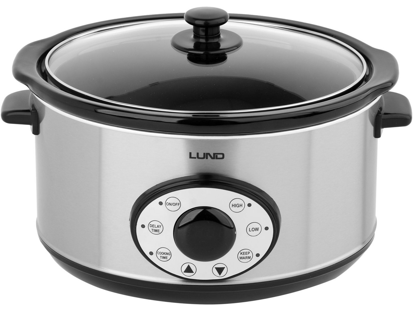 Lund Schongarer Langsamkocher, Schongarer Slow Cooker 4,5 l mit Timer 280W, 280 W
