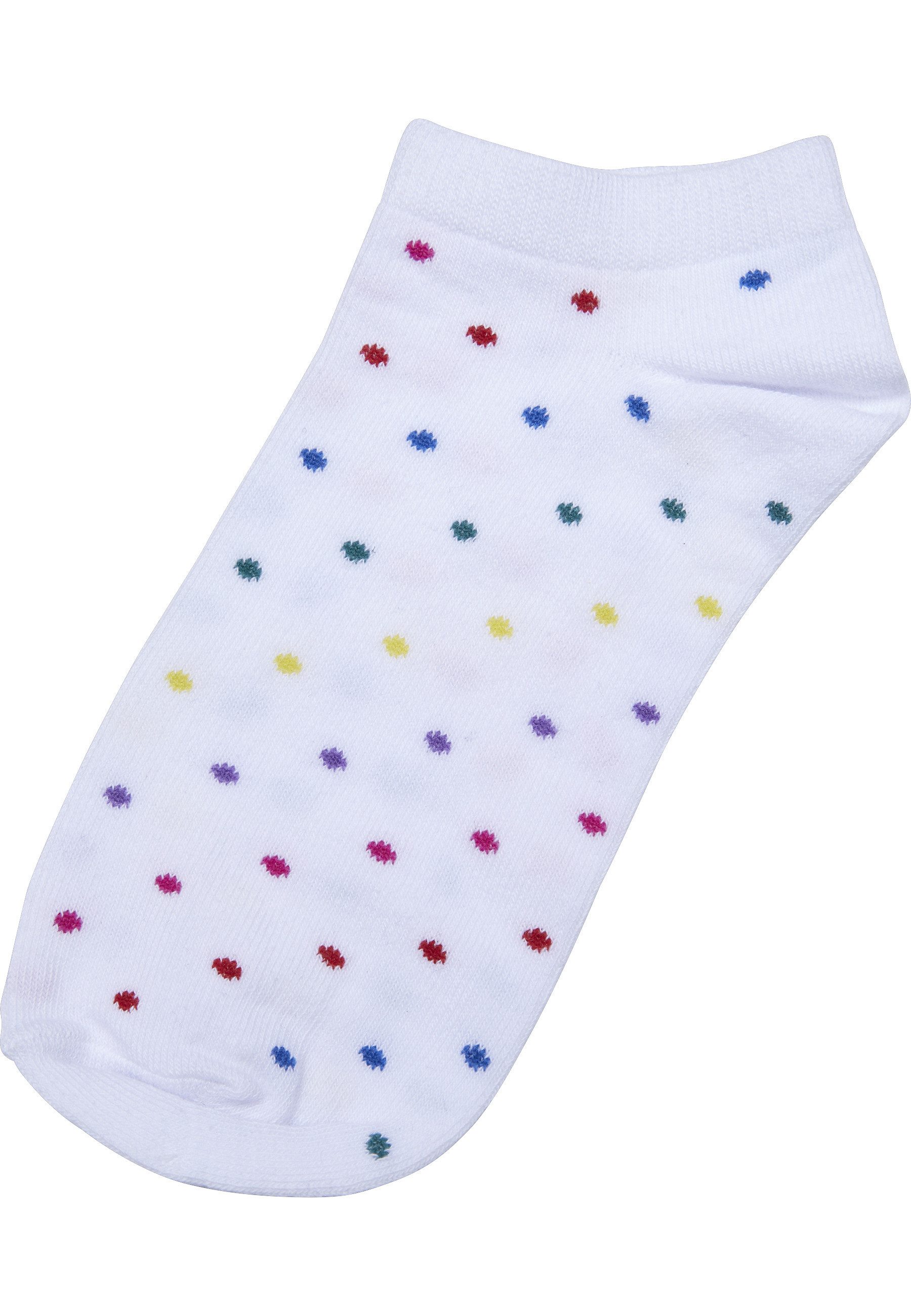 URBAN CLASSICS Basicsocken Urban Classics Damen No Show Socks Rainbow Dots 5-Pack (1-Paar)