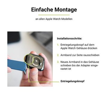 Artwizz Smartwatch-Armband WatchBand Silicone, Silikon Armband mit Adapter, Blau, Apple Watch 9-7 (41mm), 6-4 & SE (40mm), 3-1 (38mm)