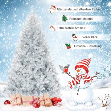 COSTWAY Künstlicher Weihnachtsbaum »Tannenbaum, Christbaum«, 180 cm, PVC Kunstbaum, Silber