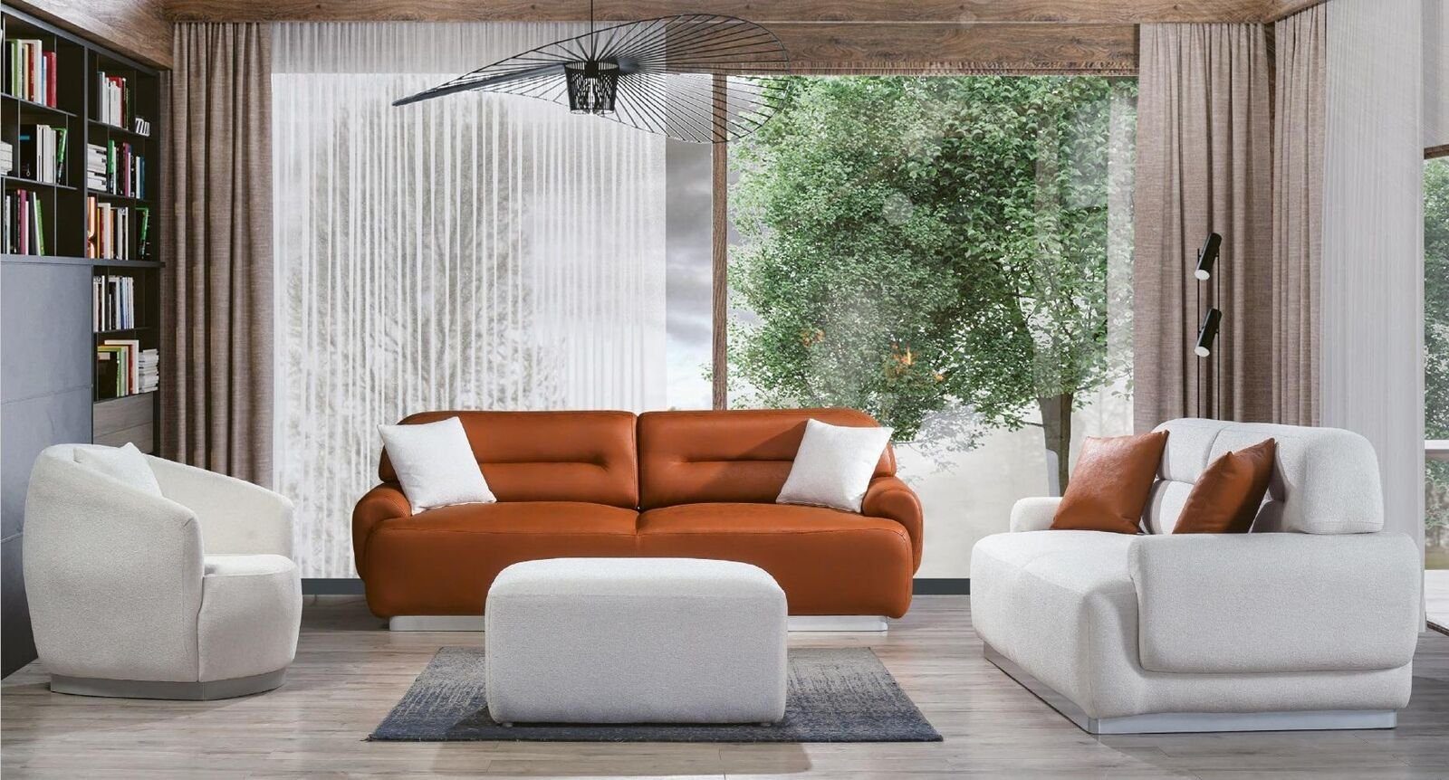 JVmoebel Sofa Gemütliche Sofagarnitur Wohnzimmer Couch Sitzpolster Garnitur 3+3+1, Made In Europe