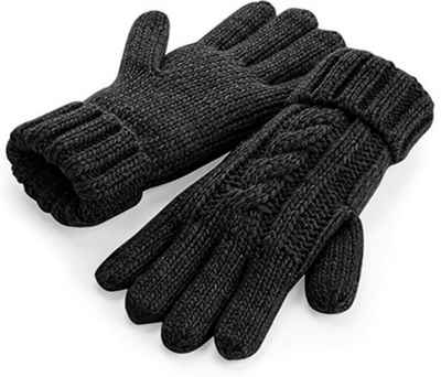 Beechfield® Strickhandschuhe ZOPFSTRICK Handschuhe in Strick-Optik, schwarz