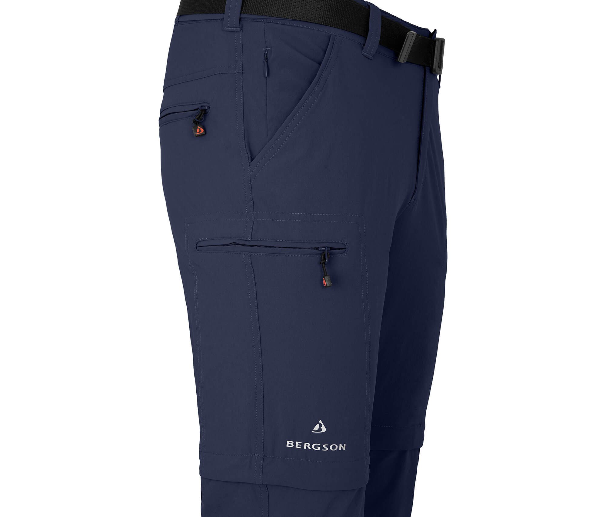 Bergson Zip-off-Hose blau Zipp-Off peacoat Herren Doppel T-ZIPP pflegeleicht, vielseitig, Wanderhose, Normalgrößen, QUEENSLAND mit