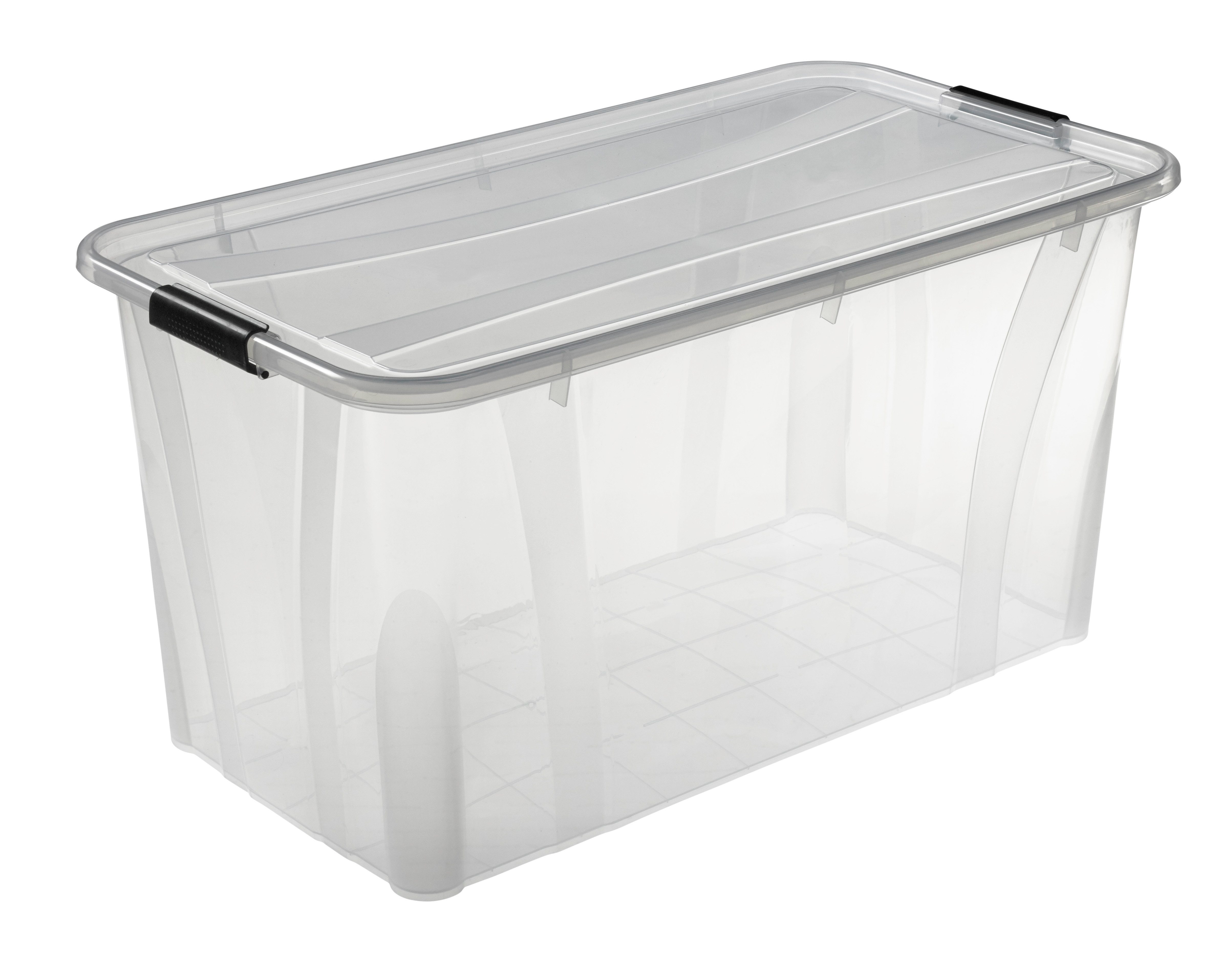 Logiplast Aufbewahrungsbox Aufbewahrungsbox 28 (80 l) mit Deckel, transparent, 719 x 385 x 372 mm