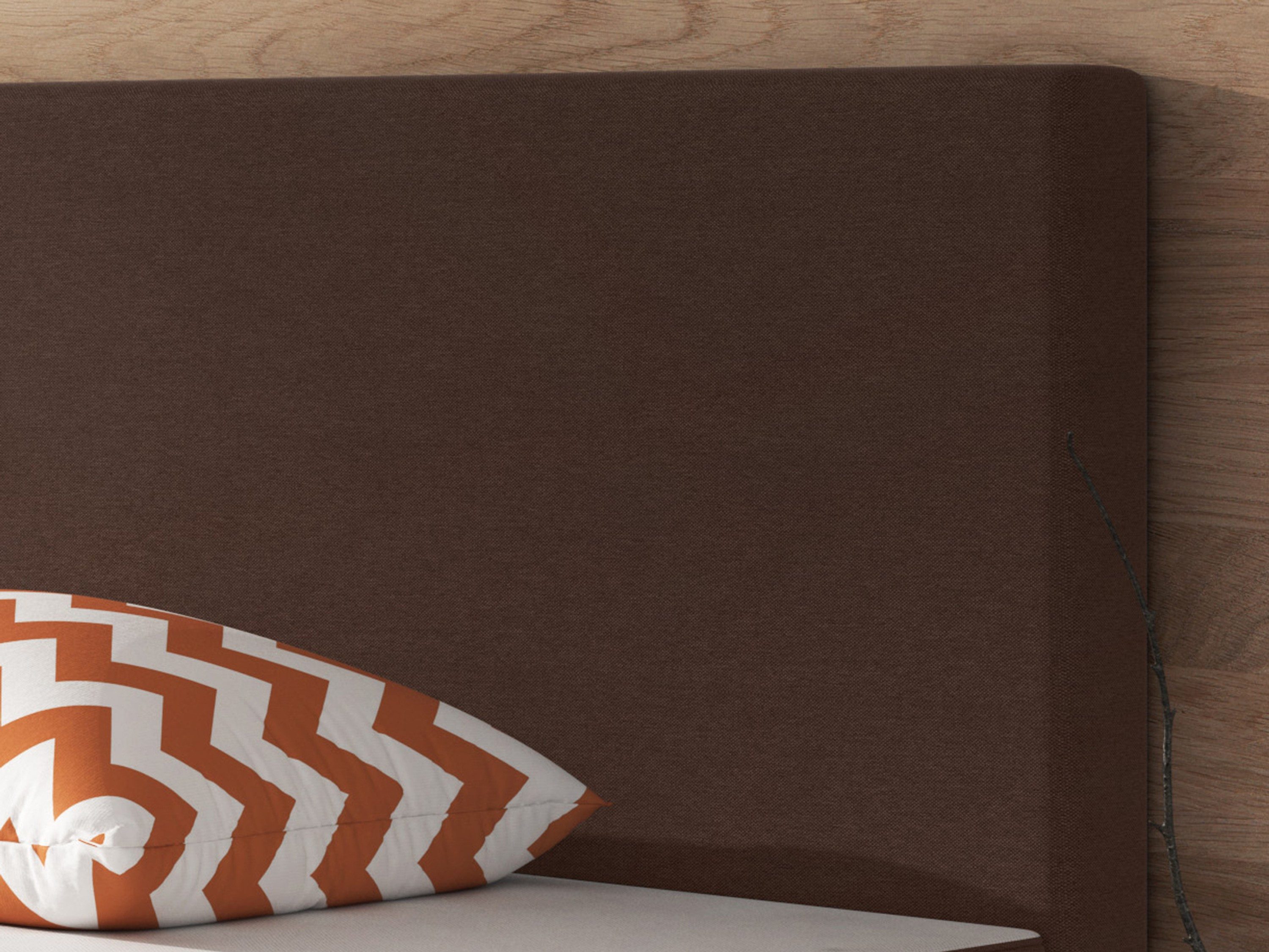 inter Boxspringbett Berlin Webstoff mit 7 Zonen Taschenfederkern und Topper (180x200 cm, Braun mit 7 Zonen Taschenfederkernmatratzen und Topper), Taschenfederkern-Komfort, gepolstertes Kopfteil, inklusive Matratzen