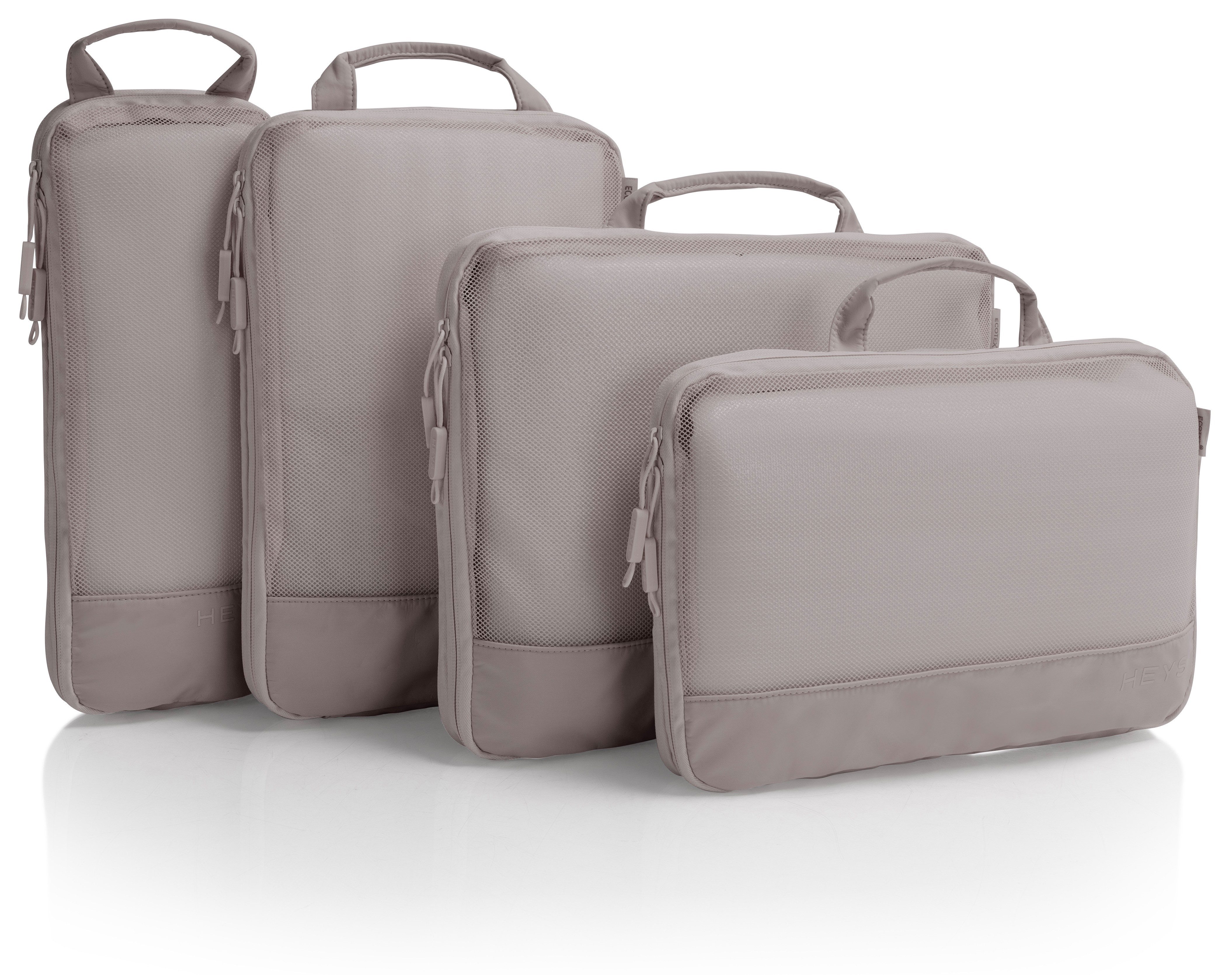 Heys Kofferorganizer Ecotex Compression Packing Cube (Set, 4-tlg), komprimierbare Packwürfel, Packtaschen, Organizer für Koffer