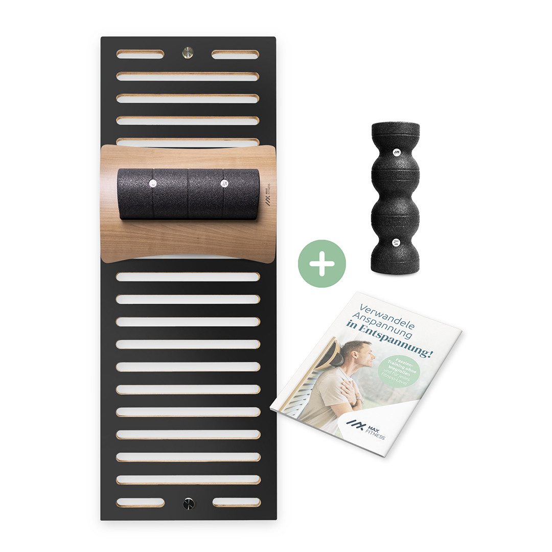 Max Fitness Faszienrolle Faszienrollen Trainer - Anwendung im Stehen, 1er Set, LeanBoard PickUp 2 Rollen Montageset Ratgeber, Halterung gegen Verrutschen, verstellbares LeanBoard mit Rollen