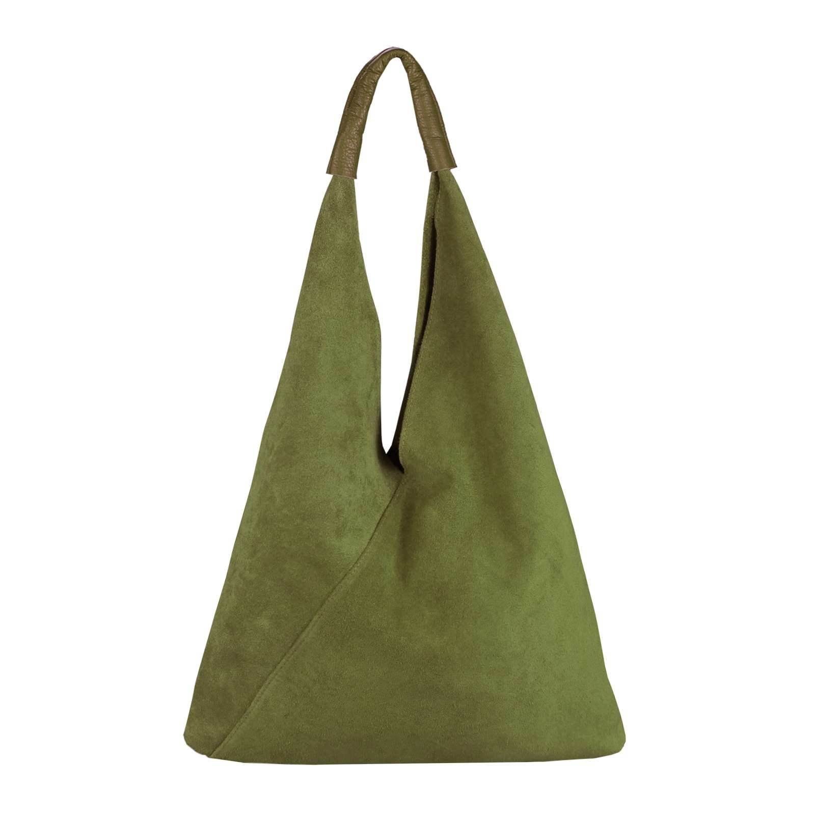 Schultertasche Made in Italy Damen XXL Leder Tasche Shopper