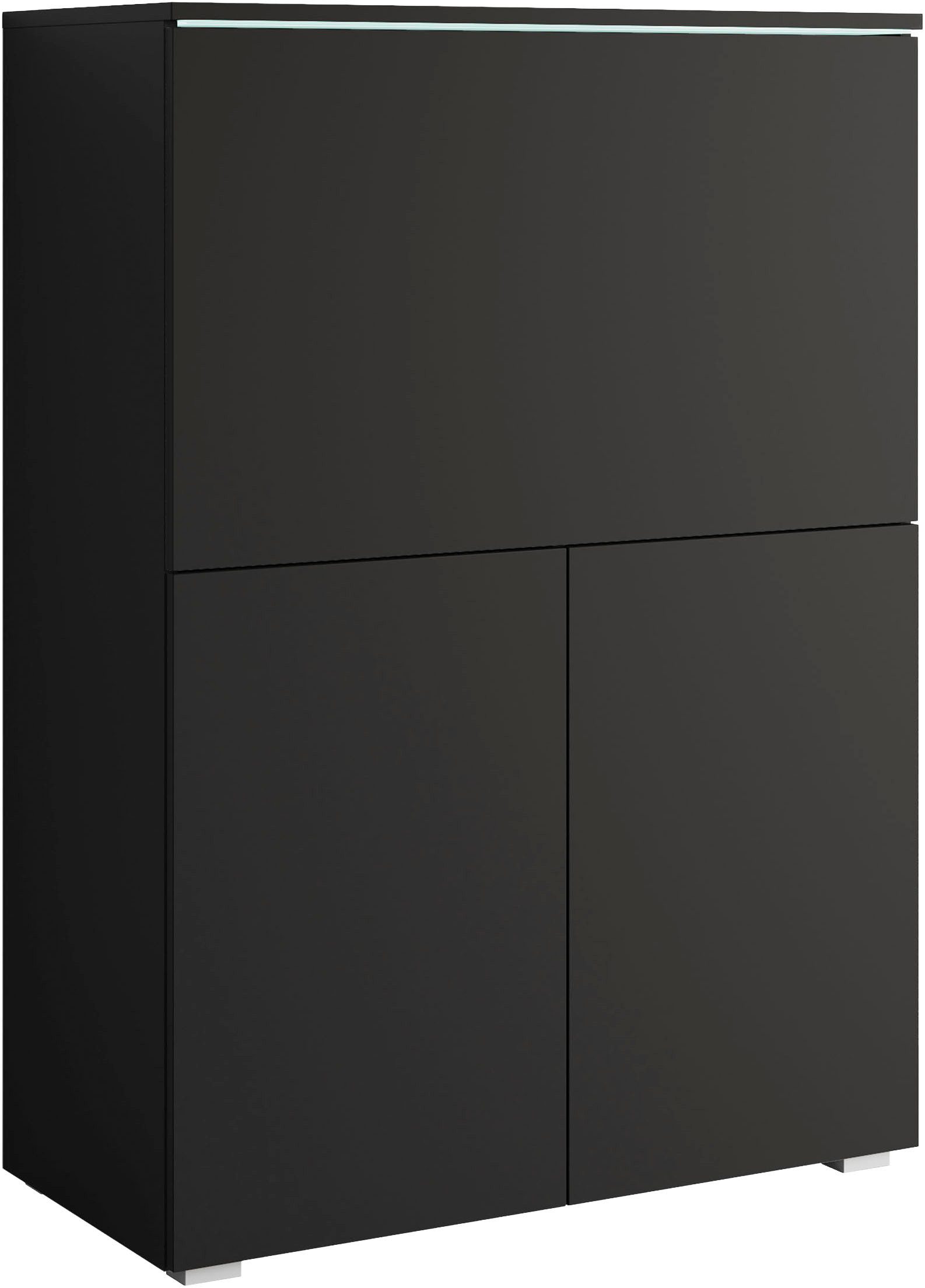 Home affaire PC-Schrank Vera, Sekretär, Home-Office-Schreibtisch mit LED-Beleuchtung (1 St), Multifunktional mit Stauraum, klappbare Tischfläche, LED, B 90 cm