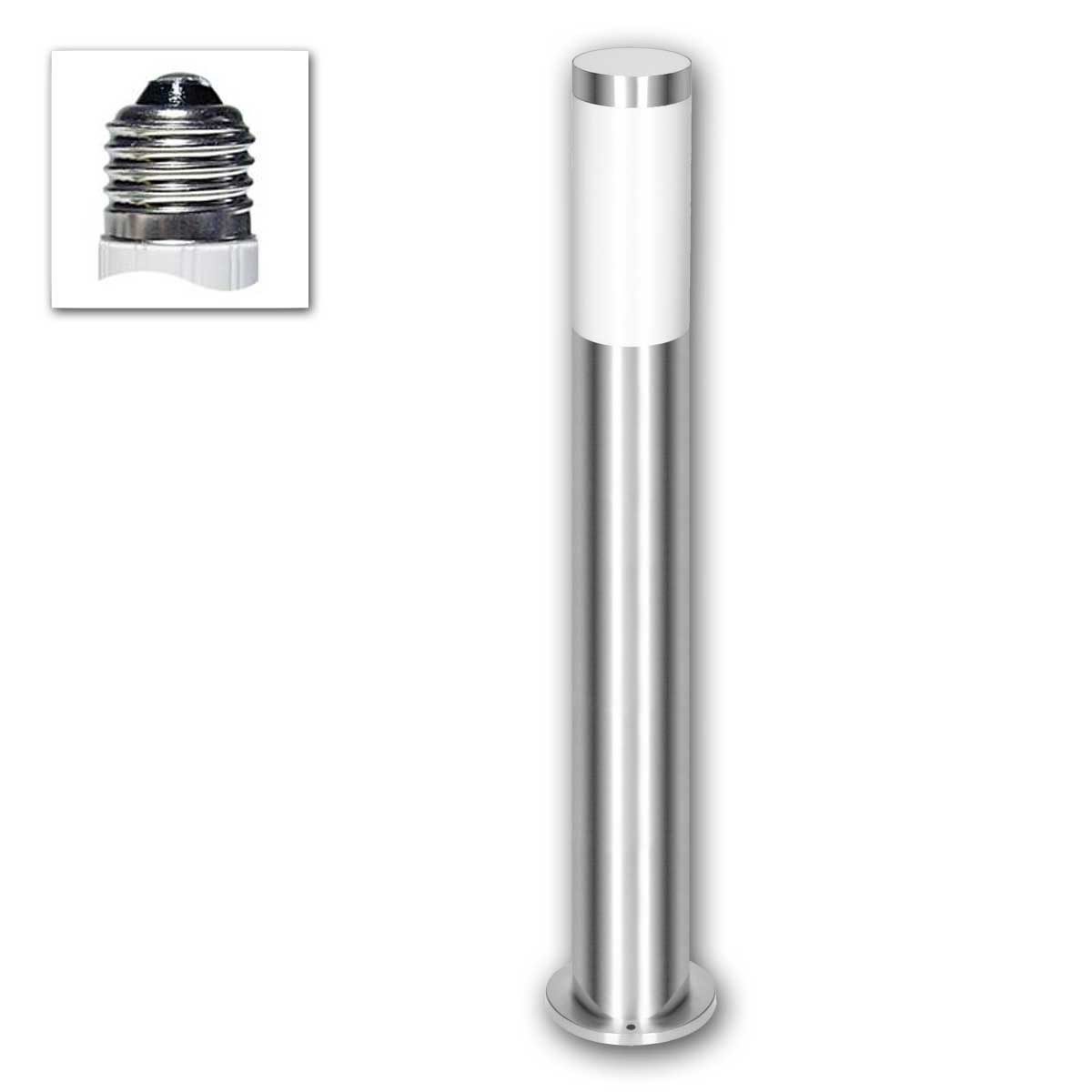 Adviti LED Wandleuchte EDERA Standleuchte Edelstahl, E27 max 15W, IP44