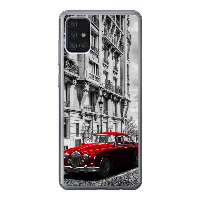 MuchoWow Handyhülle Eiffelturm - Paris - Schwarz Handyhülle Samsung Galaxy A52 5G Smartphone-Bumper Print Handy