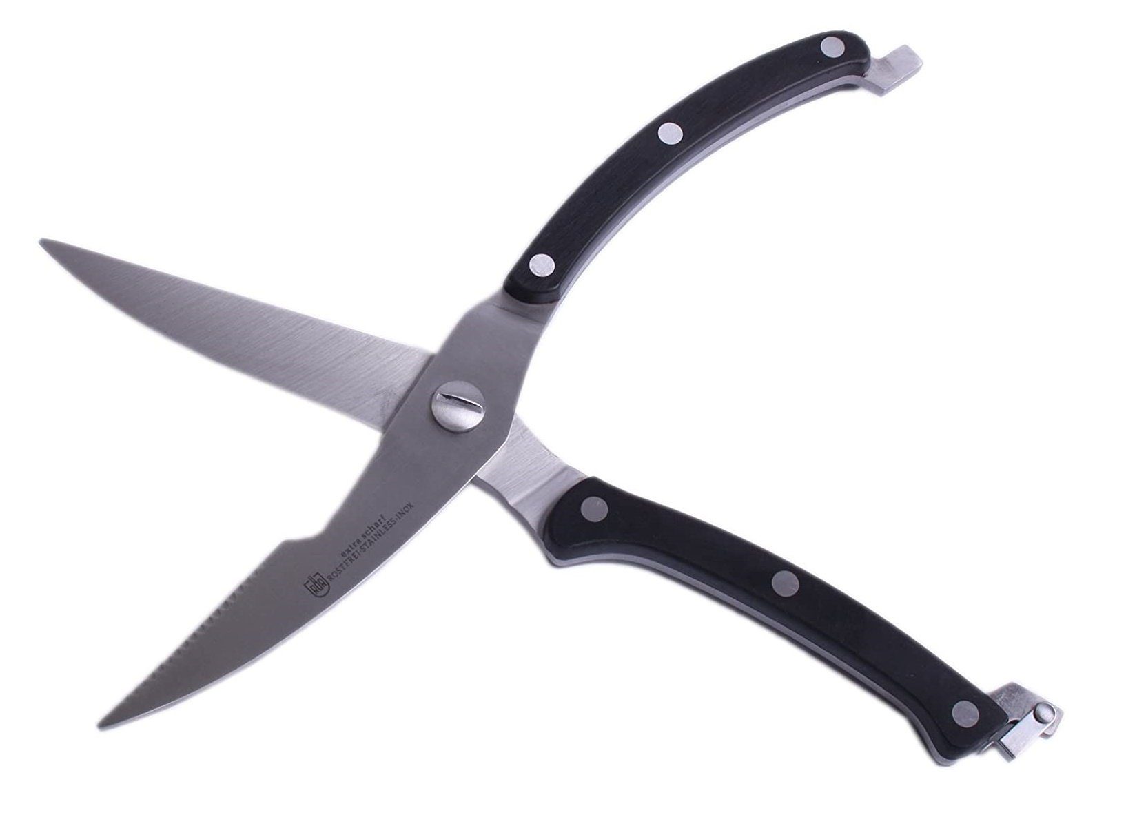 RÖR Geflügelschere Geflügelschere Fleischschere rostfrei extra scharf 25 cm, RÖR Design, ideal für Geflügel und Fleisch