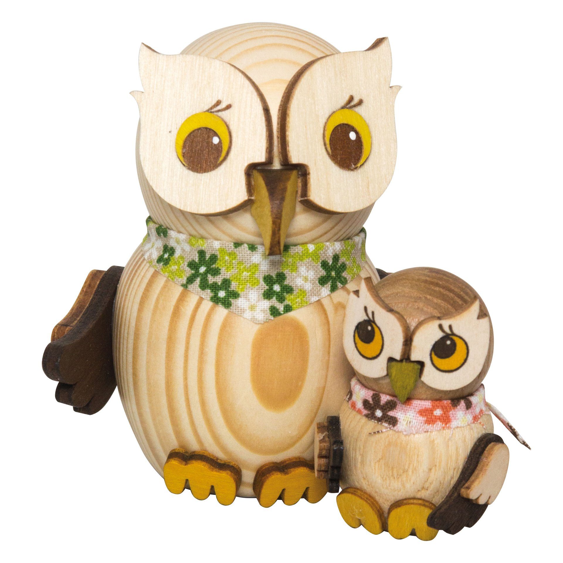 Kuhnert Dekofigur Mini-Eule mit Kind - aus Holz gefertigt - ca. 7 cm groß, günstig online kaufen