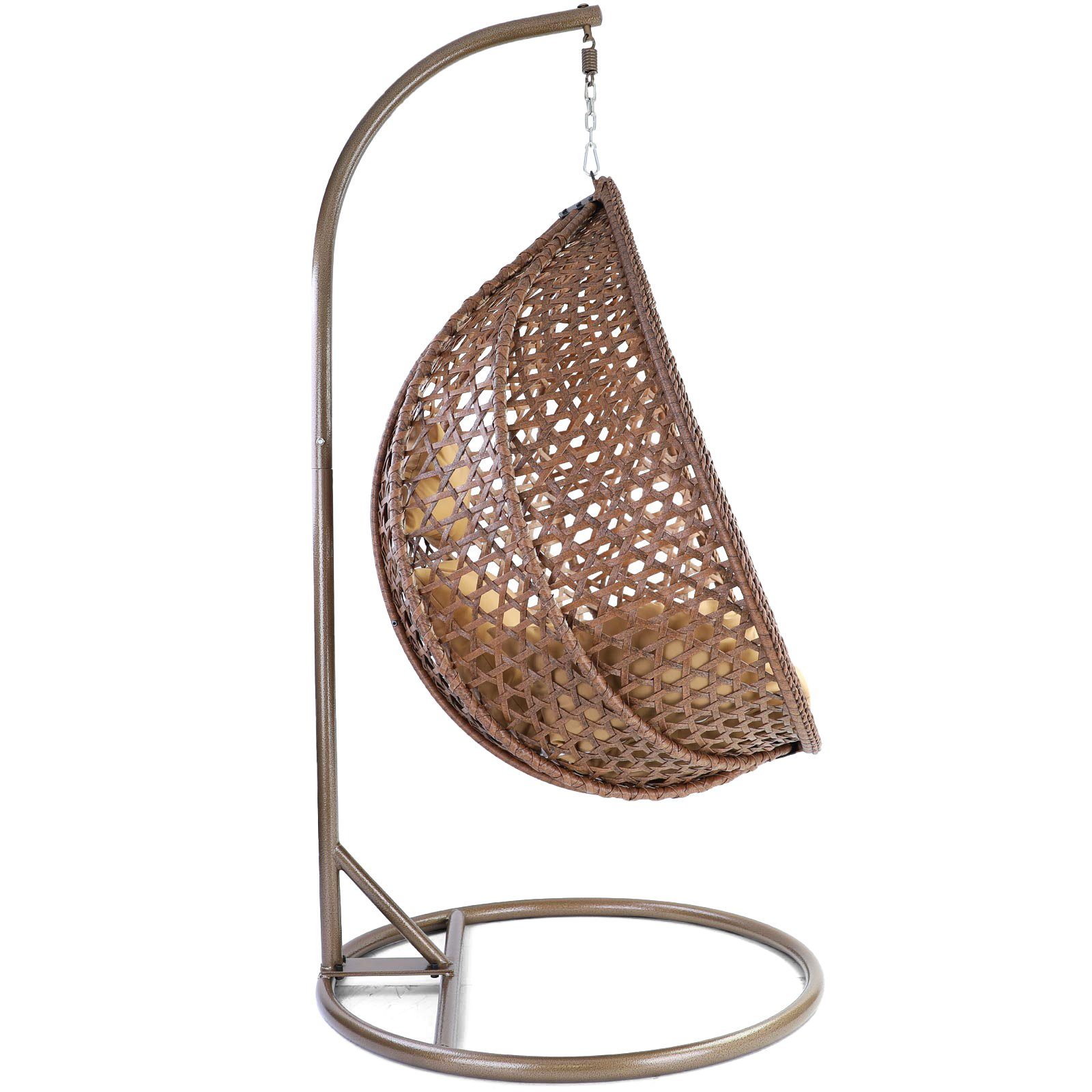 RAMROXX Hängesessel Luxus Hängesessel Style XXL Korb Gestell Braun mit Rela günstig online kaufen