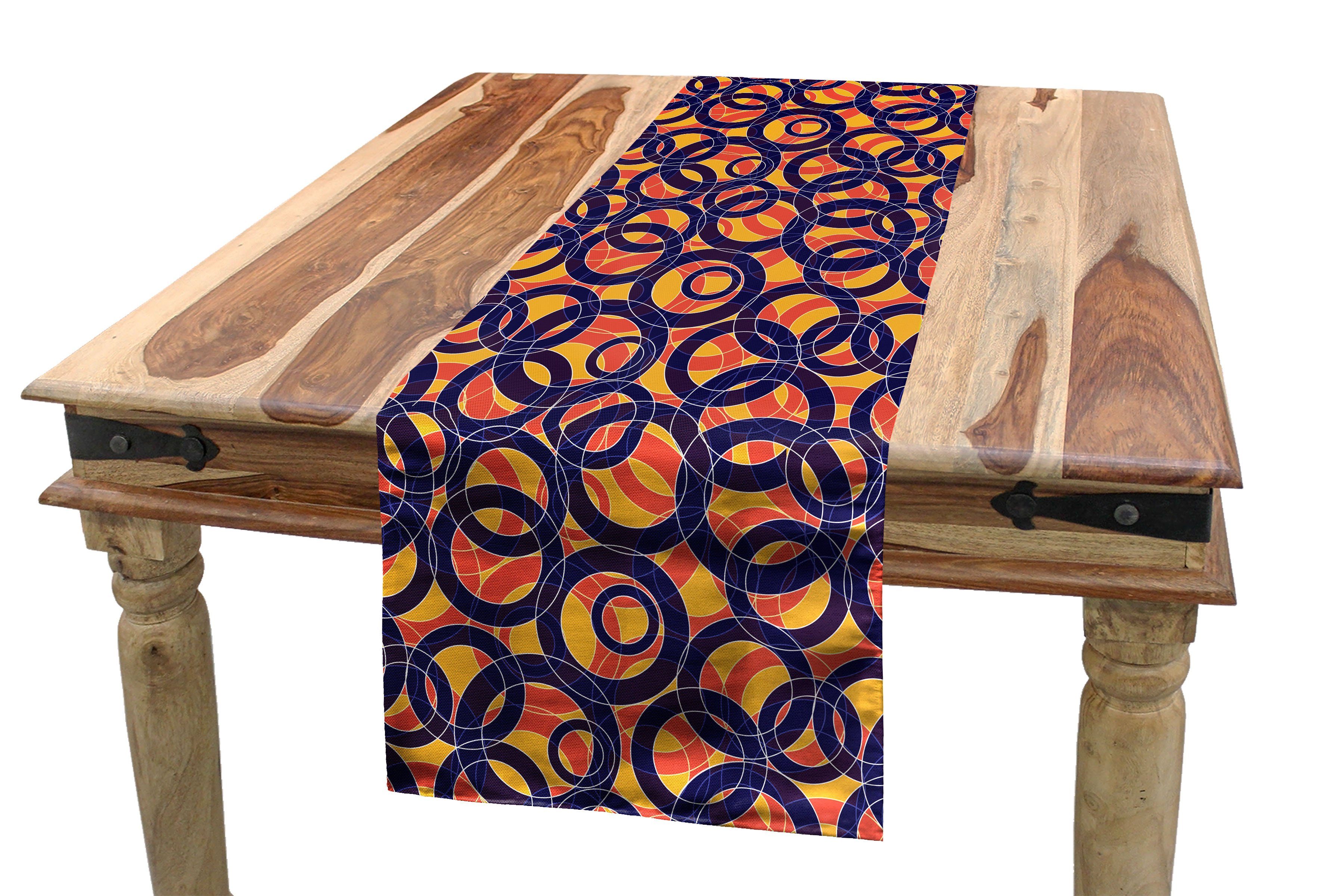 Tischläufer, Abstrakt Shapes Küche Abakuhaus Ring Dekorativer Großer Esszimmer Rechteckiger Tischläufer kleiner