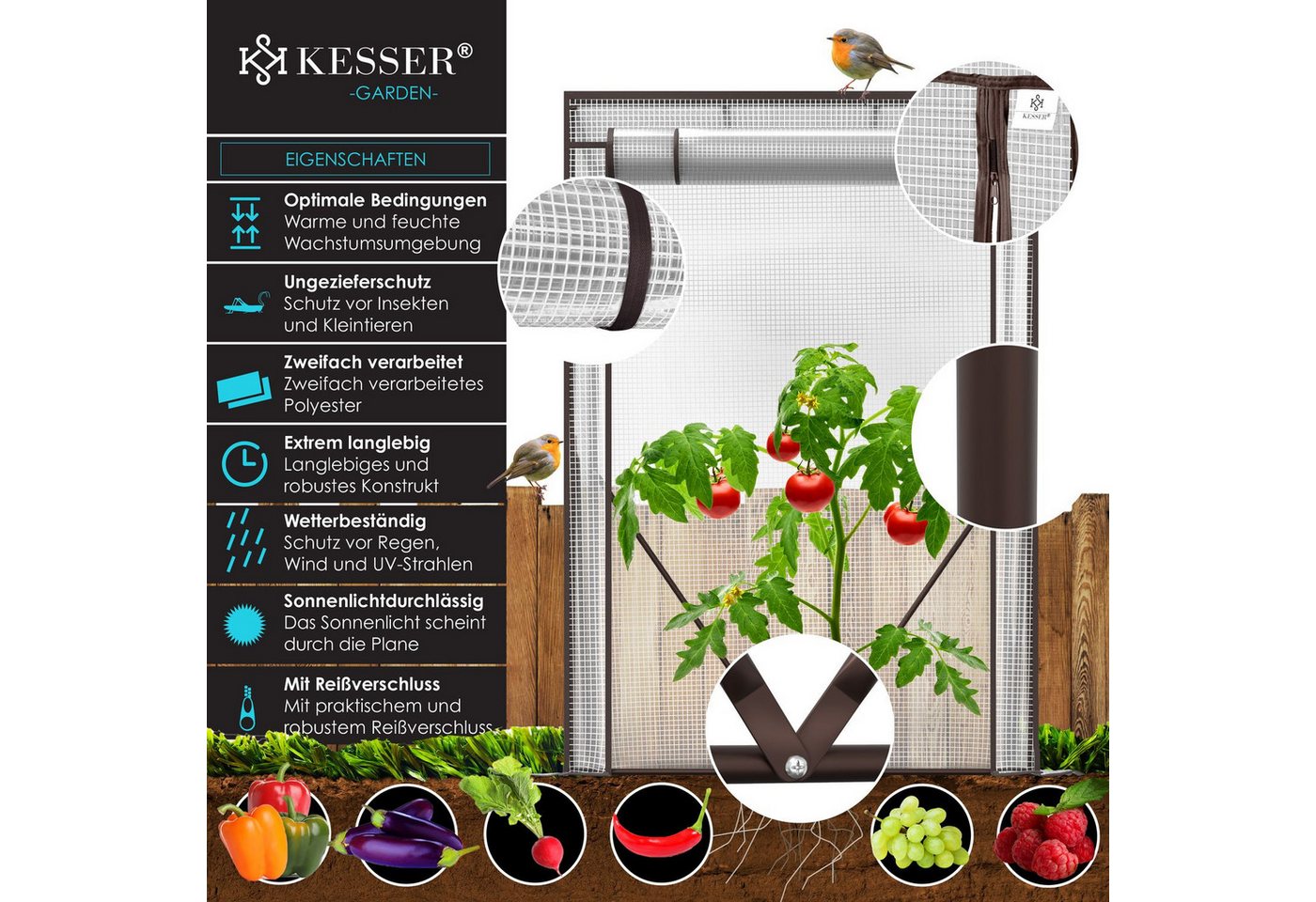 Thumbnail - KESSER Foliengewächshaus, Premium Tomatengewächshaus Foliengewächshaus, Gewächshaus