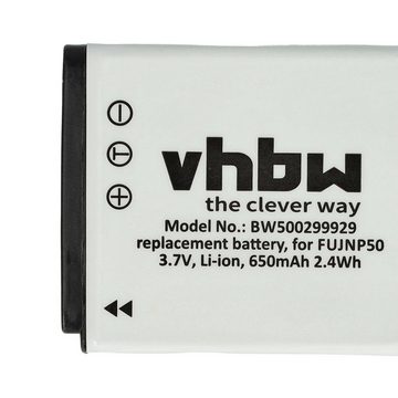 vhbw Ersatz für Fuji / Fujifilm NP-50 für Kamera-Akku Li-Ion 650 mAh (3,6 V)
