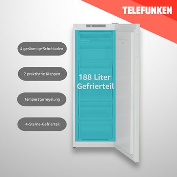 Telefunken Gefrierschrank KTFG15421FW2, 145.5 cm hoch, 54 cm breit, 188 L Gefrierschrank / Temperaturregelung / LED Anzeige