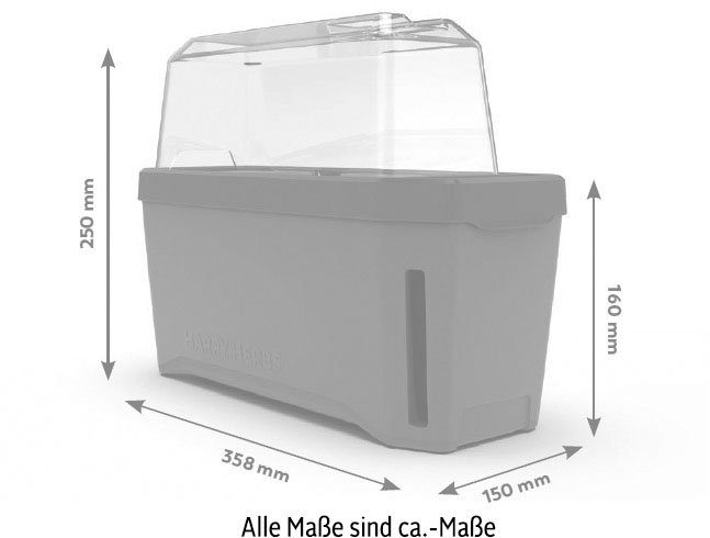 Gusta Kräutertopf, weiß 1 Anzuchthaube Wasserreservoir Anzuchttopf mit in Garden & 4 HERBS HARRY