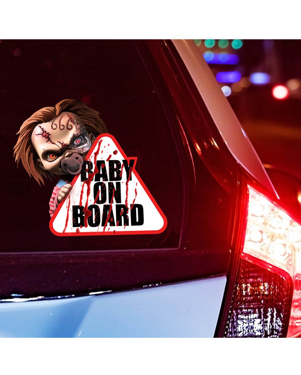 Horror-Shop Dekoobjekt Horror Baby on Board Auto Sticker für Halloween &