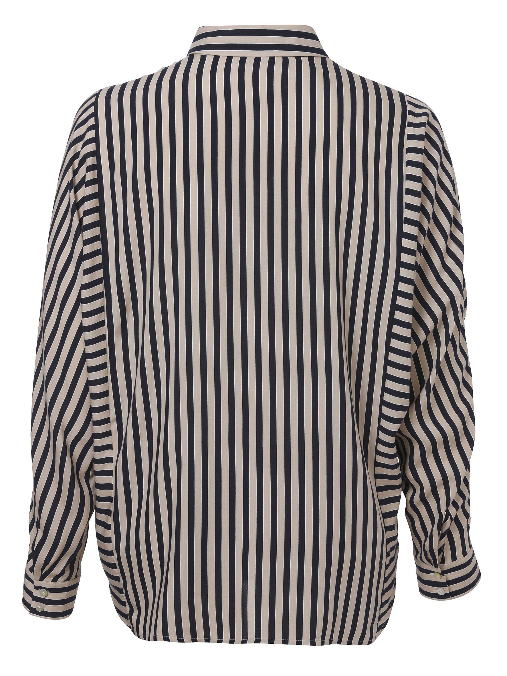 Klassische Bluse Allover-Muster FRAPP gestreiftem Moderne mit Bluse