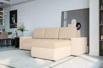 99rooms Ecksofa Miranda, L-Form, Eckcouch, Sofa, Sitzkomfort, mit Bettfunktion, mit Bettkasten, Modern Design