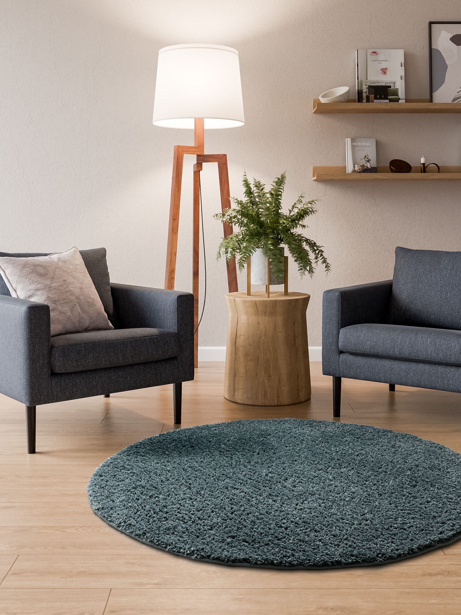 Interiyou Hochflor-Teppich Sofia, Rund, Höhe: 31 günstig online kaufen