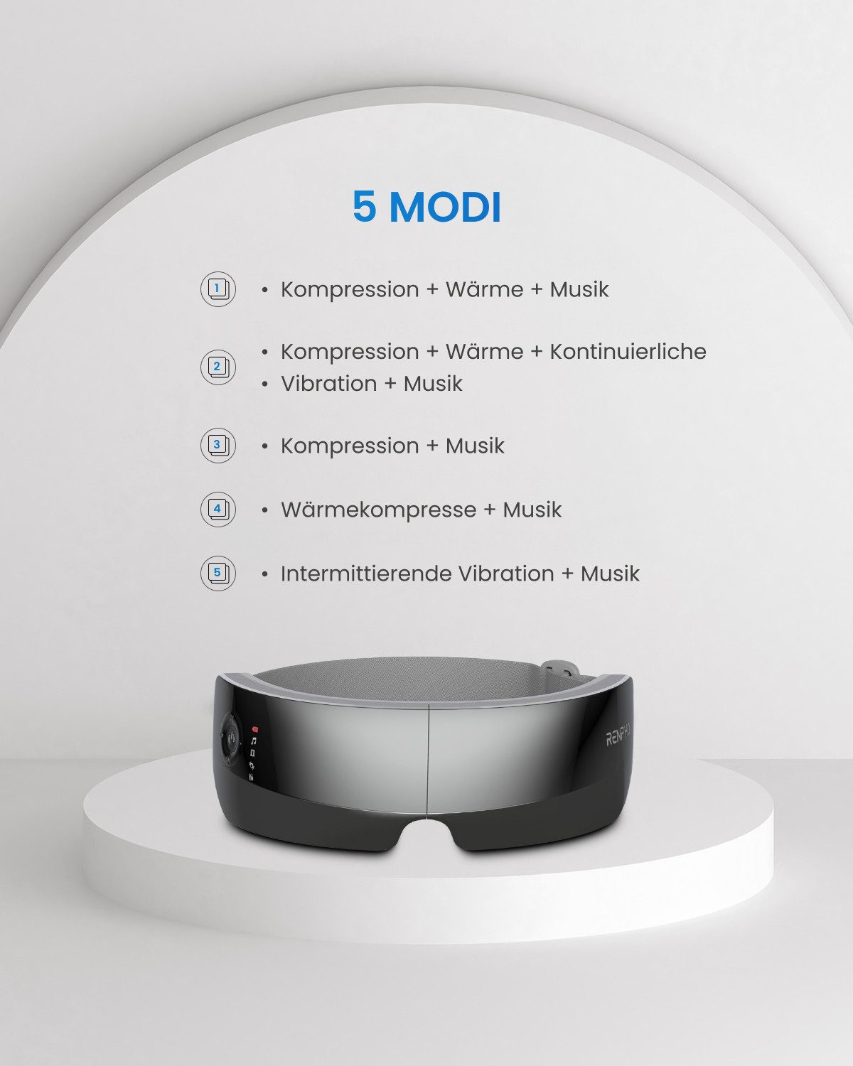 RENPHO Gesichtsmassagegerät Eyeris View, Luftdruck, Wärme, Vibration, Sichtfenster, 5 Modi, Bluetooth, Akku