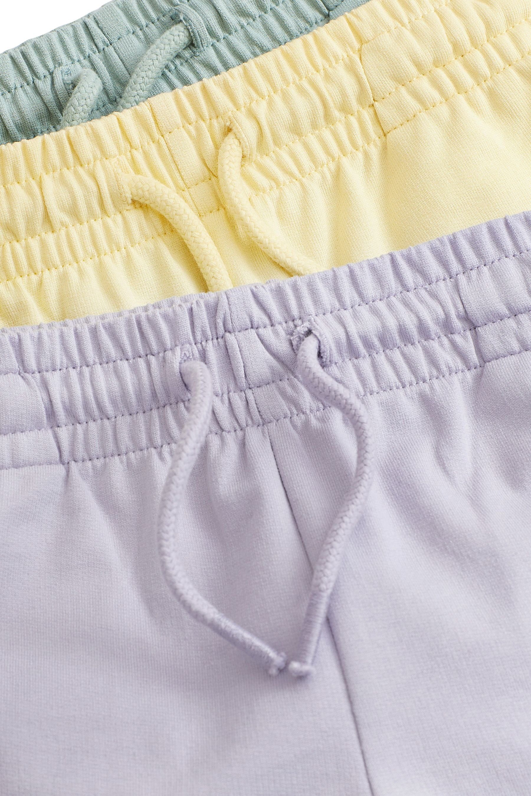 Next Sweatshorts Jerseyshorts 3er-Pack Pastel Blue/Yellow/Lilac im (3-tlg)