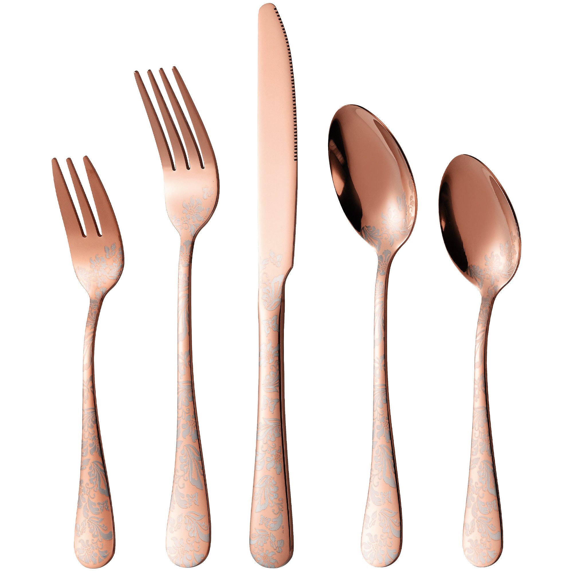 Faizee Home Besteck-Set Faizee Home Edelstahl-Besteckset mit Ornament-Design, mehrfarbig