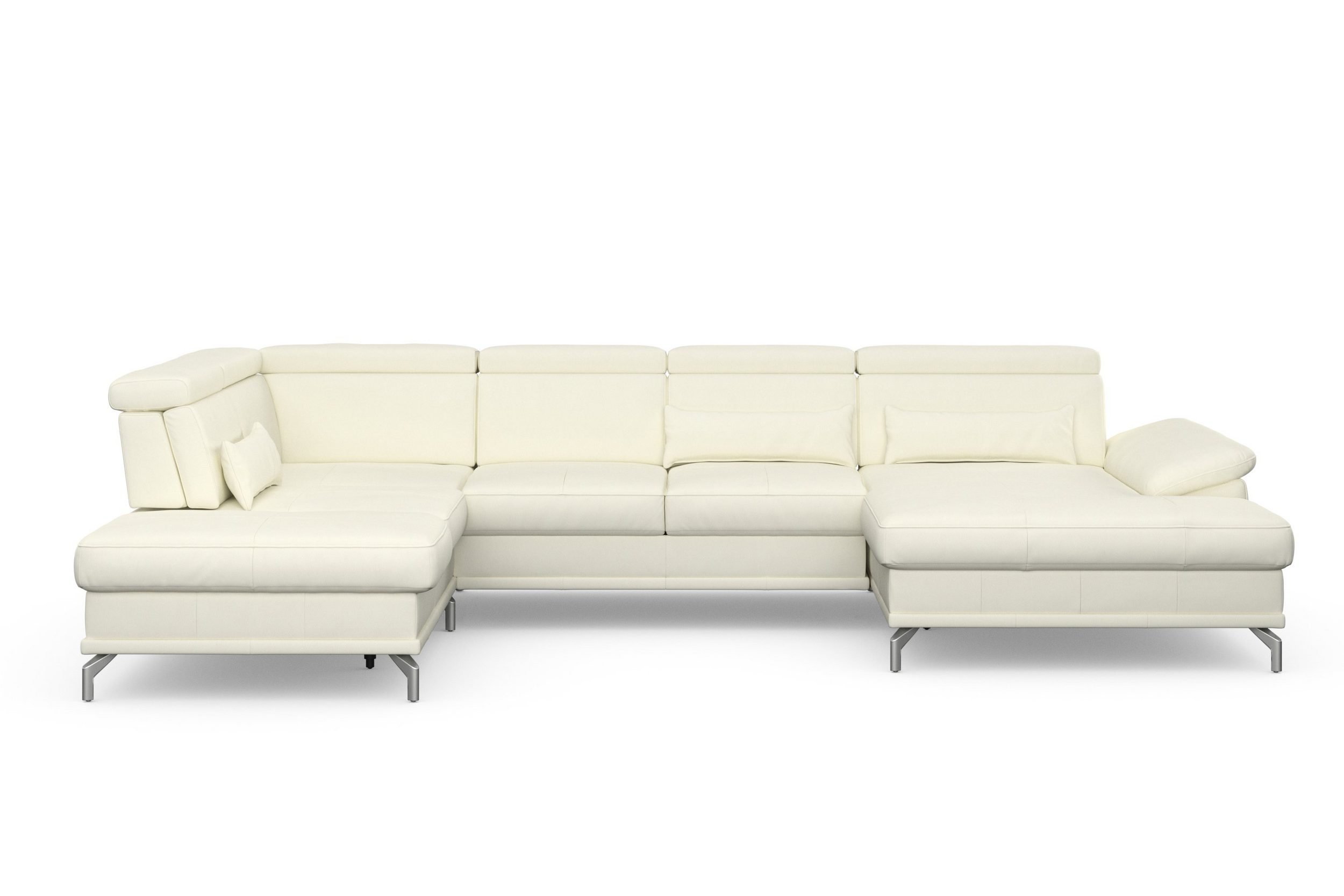 SIT&MORE Wohnlandschaft Cabrio U-Form, mit Sitztiefenverstellung - Echtleder