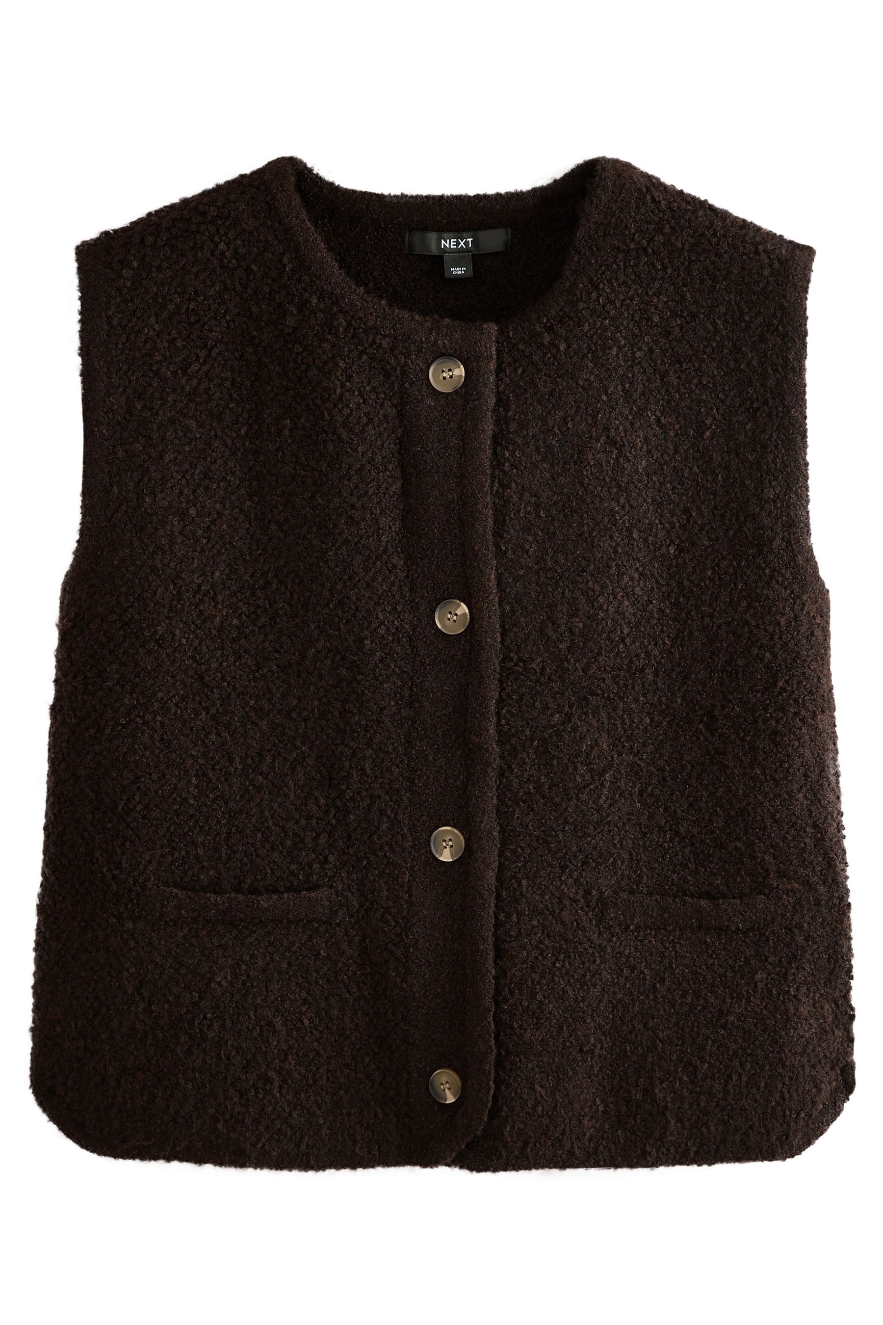 Next Steppweste Gestricktes Gilet aus Bouclé mit Wollanteil (1-tlg) günstig online kaufen