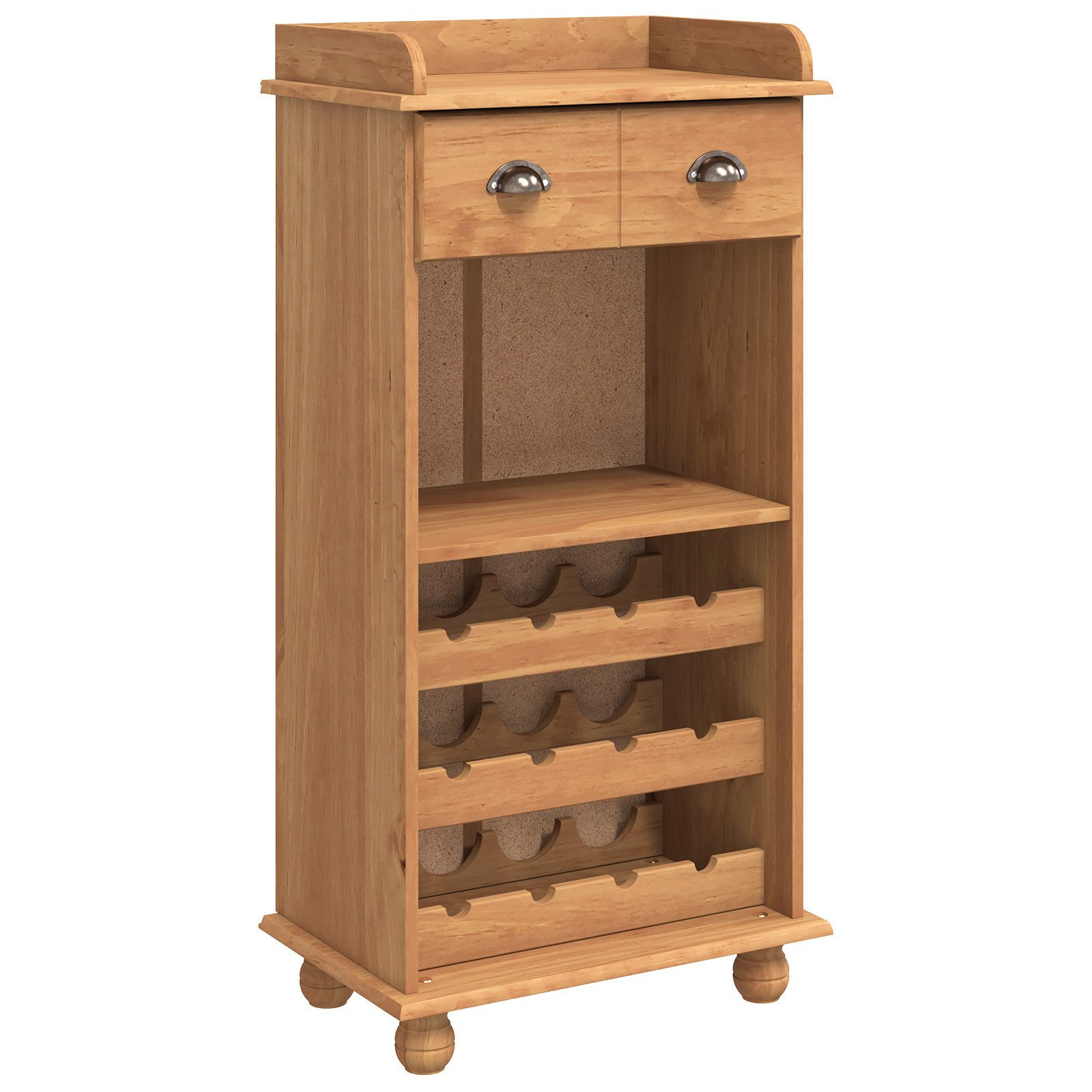 Weinregal Weinregal ASKIM für 12 Flaschen Honigbraun Massivholz Kiefer