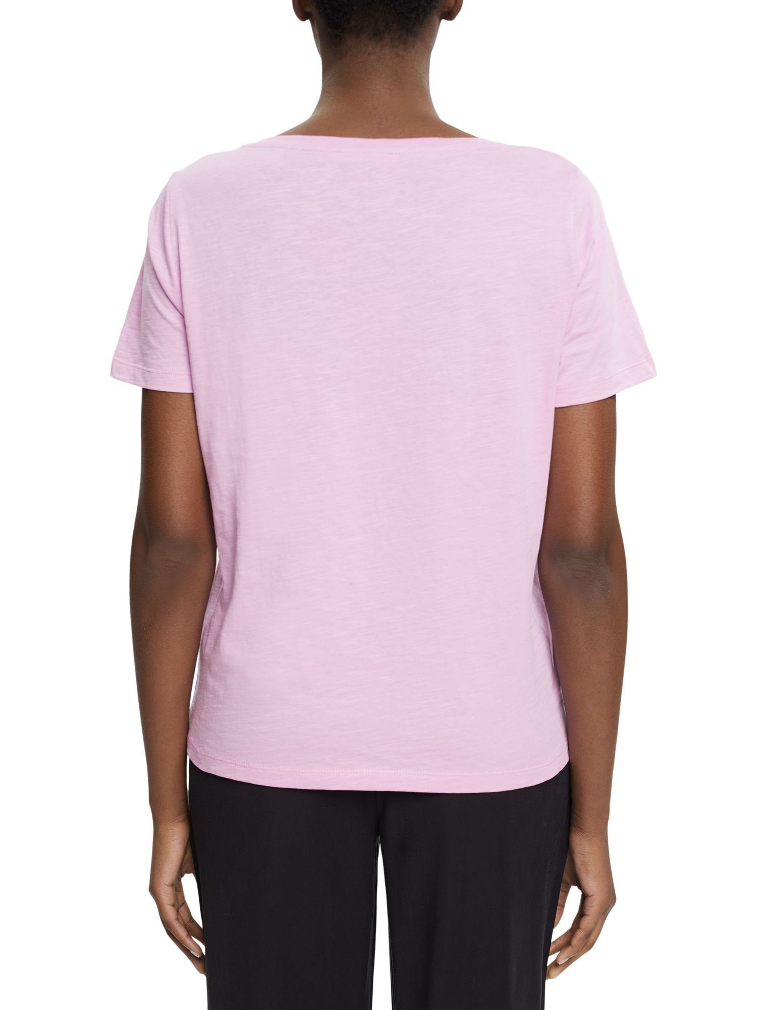 (1-tlg) T-Shirt LILAC Esprit edc by mit V-Ausschnitt T-Shirt