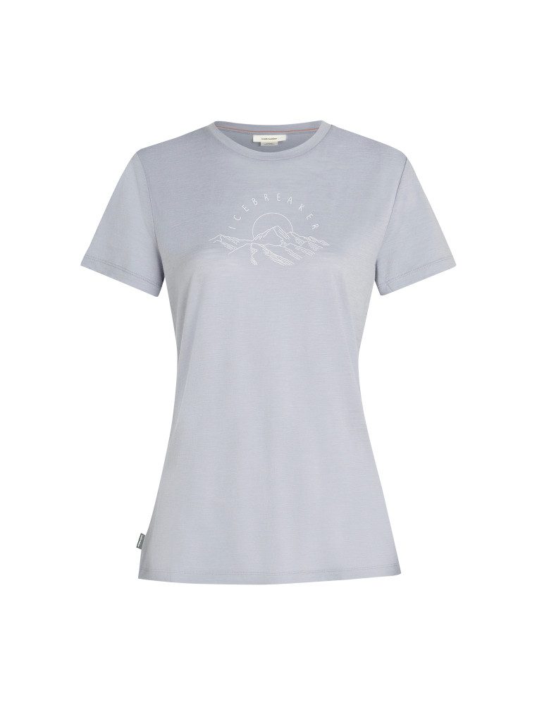 Icebreaker T-Shirt Women Merino 150 Tech Lite SS Tee Sunrise Summit GREY QUARTZ
