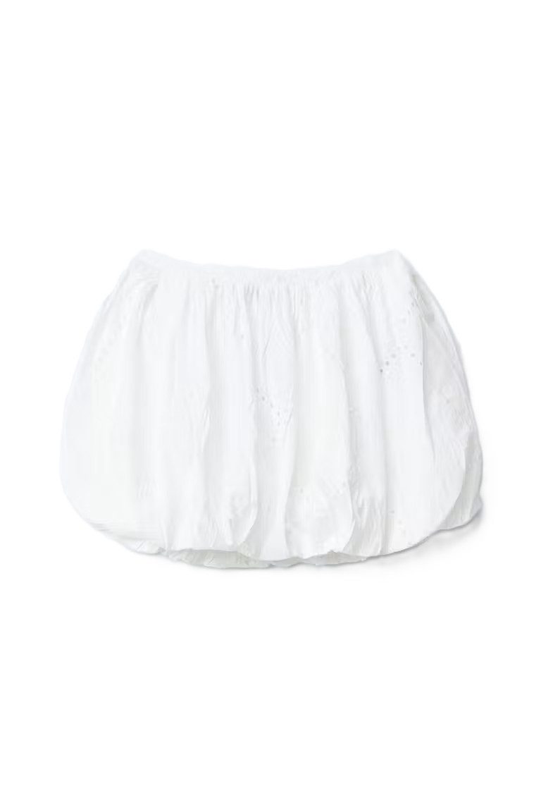 Gina Tricot Minirock - Bestickter Minirock - weißer Rock Damen