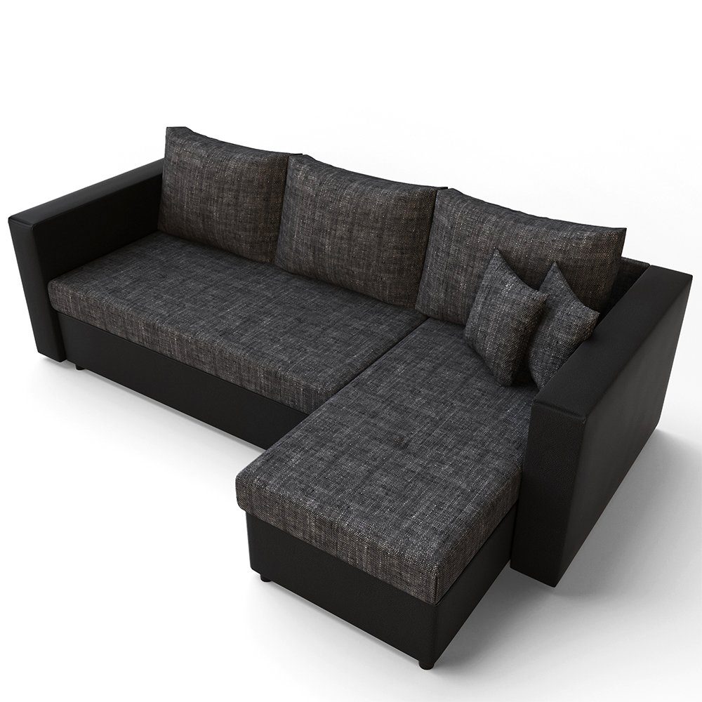 Vicco Ecksofa »mit Schlaffunktion Sofa Couch Schlafsofa Bettfunktion Grau  Schwarz« online kaufen | OTTO