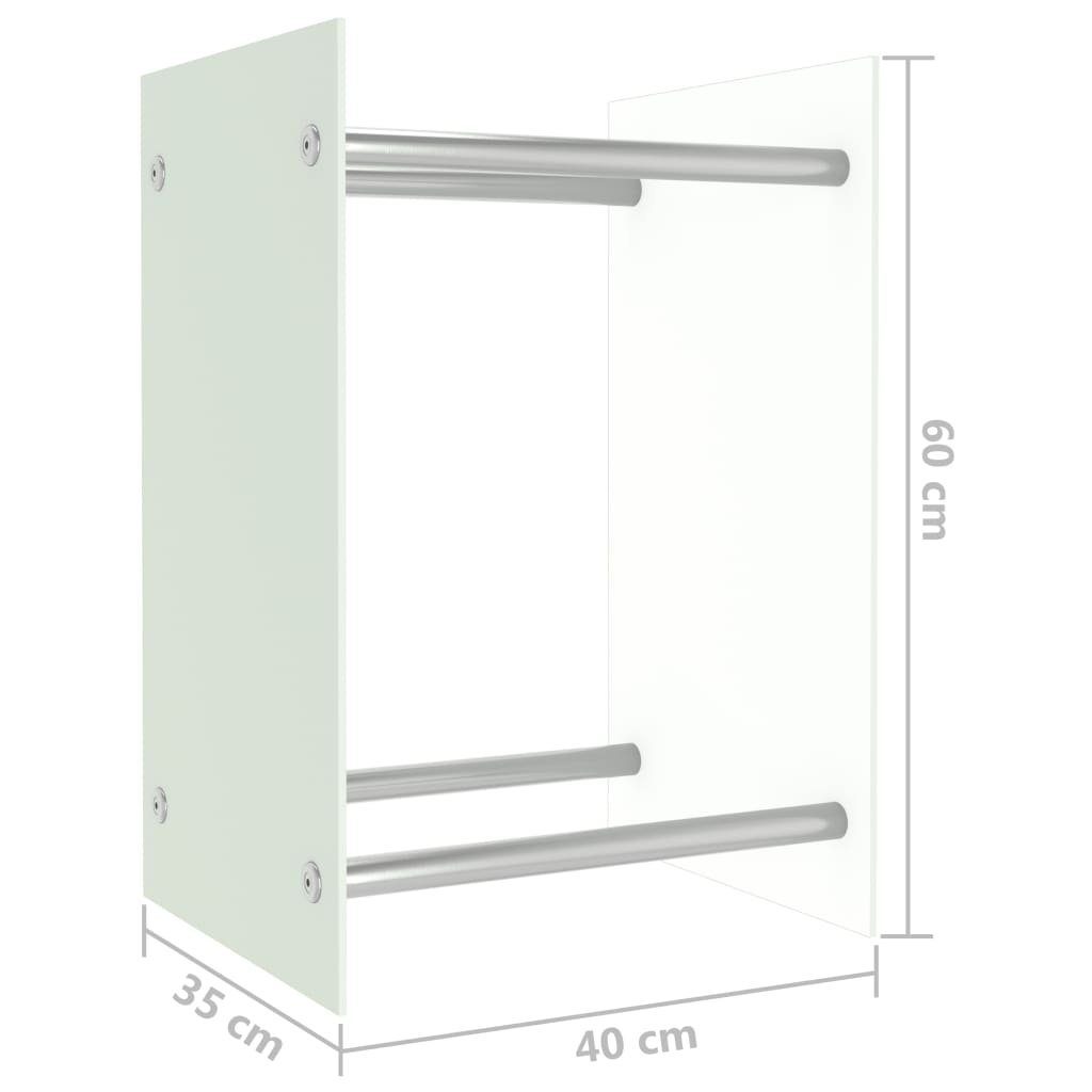 möbelando Kaminholzregal 3002580, in Weiß (LxBxH: aus gehärtetes cm), 35x40x60 Metall, Glas