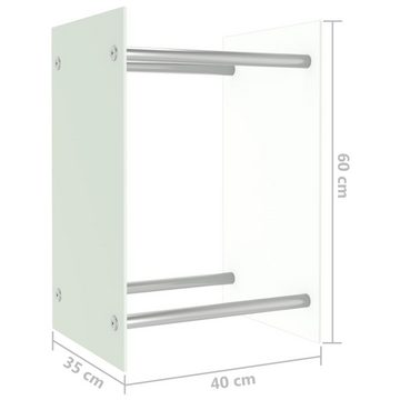 möbelando Kaminholzregal 3002580, (LxBxH: 35x40x60 cm), aus Metall, gehärtetes Glas in Weiß