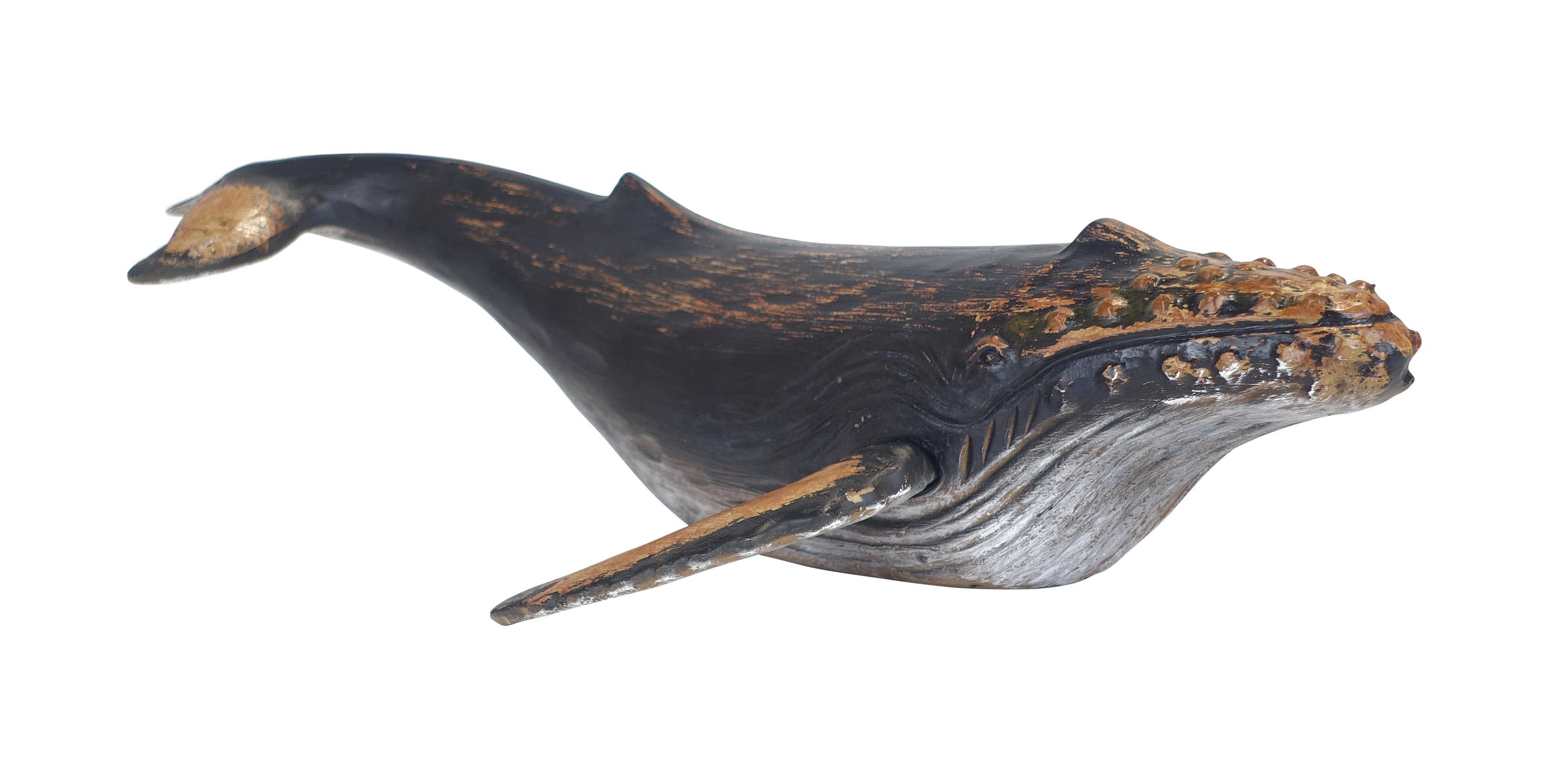 Dekofigur Wal Walfisch Fisch Polyresin Blau Deko - 60x14,25x38,25 cm