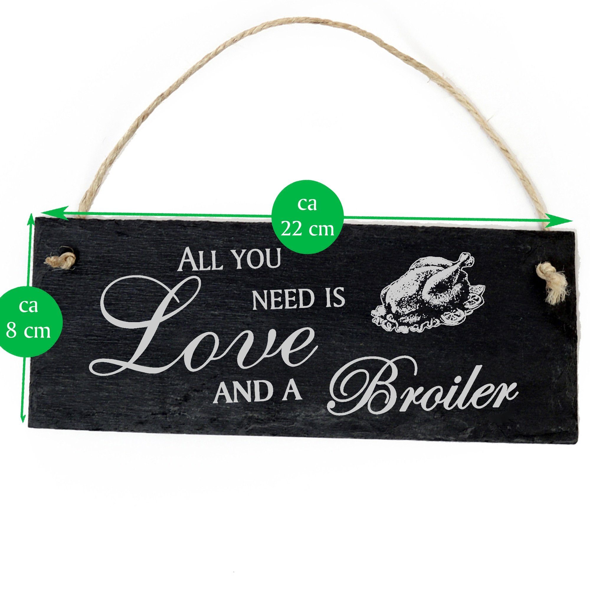 Dekolando Hängedekoration Broiler 22x8cm All you Love need and a Broiler is